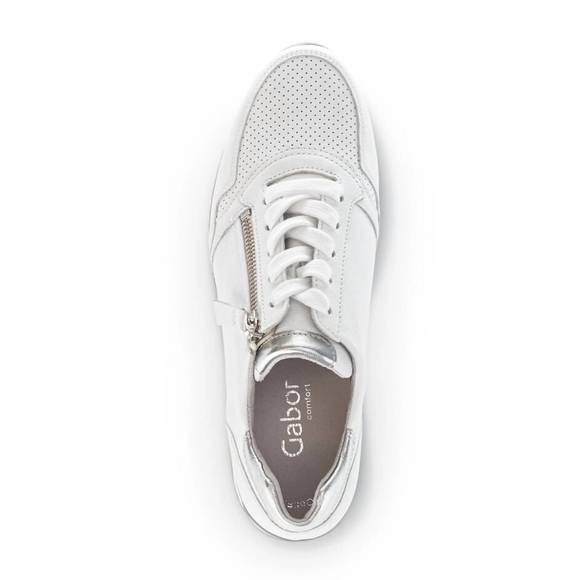 NEW GABOR women's 26.528.5 zip sneaker in white/silver - Picture 4 of 6